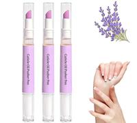 Empujador de cutículas, lápiz de aceite 2.0, lápiz de aceite 2 en 1, lápiz de aceite para uñas saludables, hermosas, exfoliante suave y cuidado de la cama de las uñas (3 morados)