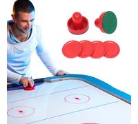 Empujadores de Hockey de Aire Juego Air Hockey Pushers & Pucks Set, 2 Empujadores + 2 Pelusas + 4 Discos Rojos, Pucks Set Reemplazo para Mesas Juego(60 mm)