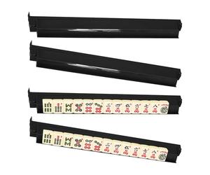 Empujadores y bastidores de Mahjong: juego de soportes de dominó de 4 piezas, regalos profesionales de Mahjong americano, accesorios de raqueta antideslizantes | Tenedor del juego del poliestireno par