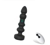Empujando vibrante masajero de próstata Anal Butt Plug, Anal masculino adulto juguetes sexuales para hombres mujeres parejas, remoto anal dildo vibrador, 10 modos anal cuentas