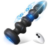 Empujando vibrante masajero de próstata Anal Butt Plug, Anal masculino adulto juguetes sexuales para hombres mujeres parejas, control remoto anal dildo vibrador, 10 modos anal cuentas