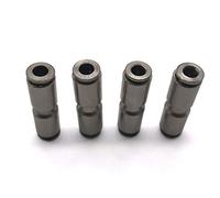 Empuje de latón para conectar accesorios de aire, métricas 4 mm OD Unión recta Conexión rápida Empuje Montaje de manguera de aire Accesorios neumáticos Tubos Conectores niquelados, 4 piezas