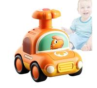 Empuje y vaya coche, empuje coche dibujos animados creativos suavemente | Niños Prensa Vehículo Interior Exterior Tiempo de juego Actividad preescolar Niños Ligero Fácil