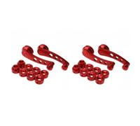 Empuñadura Antidesliz Manivela Antióxido 1/2 Juego de 2 piezas de repuesto para manija de ventana de coche, universal, de aleación de aluminio, color rojo, azul, plateado y negro(Red 2Set 4Pcs)