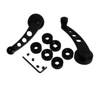 Empuñadura Antidesliz Manivela Antióxido Manivela de elevación de ventana y puerta manual universal de aluminio para interior de coche, piezas de repuesto, color plateado, negro y rojo(Black)