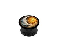 Empuñadura artística cósmica mística Celestial Sun Moon Yin Yang PopSockets PopGrip Adhesivo