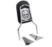 Empuñadura cromada moleteada con llama y almohadilla de cuero compatible con modelos de motocicleta 1500 Classic 1986 2013