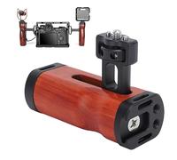 Empuñadura de Cámara Ajustable Universal, Manija del Lado Izquierdo Derecho Empuñadura de Madera Lateral, Jaula de Cámara con Soporte de Zapata Fría Orificio para Tornillo de 1/4