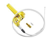 Empuñadura del Acelerador de Motocicleta de 22 mm CNC de Aluminio con Cable del Acelerador para KLX CR CRF EXC XR CRF50 CRF230 50 70 110 125 230 250 Dirt Pit Bike Motocross Moto Quad ATV (Dorado)