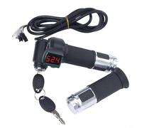 Empuñadura del acelerador para bicicletas eléctricas y scooters con visualización de voltaje en tiempo real, evaluación de potencia precisa (plata)