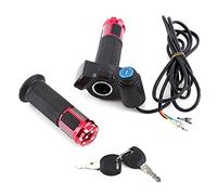 Empuñadura para Acelerador de Bicicleta eléctrica, Pantalla LCD, con Cable y Llave para Scooter, Color Rojo