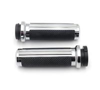 Empuñaduras de acelerador electrónico de 1 pulgada con calavera de motocicleta for Touring 2008-2025 Softail 2016-2025 Cromo/Negro(BG-910C-CD)