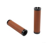 Empuñaduras de cuero retro para manillar de bicicleta de montaña, sistema de bloqueo de aleación dual con absorción de golpes, extremos de barra de piel sintética fina antideslizante, 138 x 22,2 mm