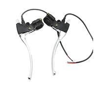 Empuñaduras de freno para scooter eléctrico con corte de línea, palanca de freno de aleación de aluminio, accesorios de equitación, 2 cables de cubierta de montaje para bicicleta, tuerca de repuesto