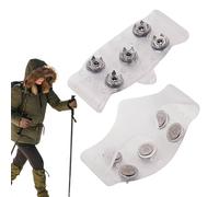 Empuñaduras de hielo para zapatos - PET + Metal de 5 dientes | Crampones de tracción para calzado, botas, zapatillas de deporte, tacos de tracción para hielo al aire libre | Senderismo, Escalada, Cami