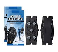 Empuñaduras de hielo para zapatos y botas, tacos de hielo antideslizantes 2026 con 5 tacos de acero, crampones de calzado de 5 dientes, pinzas antideslizantes para zapatos, agarres de nieve para botas