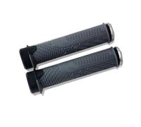 Empuñaduras de manillar de bicicleta con anillo de bloqueo antideslizante TPR goma para bicicleta de montaña 22.2 mm barra recta cómoda absorción de vibraciones textura opciones de ple (gris)