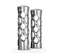 Empuñaduras de manillar de motocicleta de aleación de aluminio de 22 mm para Chopper Cruiser Touring Bike plateadas, par de 2,5 cm