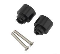 Empuñaduras de manillar de motocicleta, paquete de 2 unidades, tapa de manillar de aluminio para Honda CB919 CBR600RR CBR1000RR VFR800 GL1800 Reemplazo directo negro/plateado (negro)