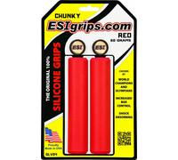 Empuñaduras De Manillar De Silicona ESI Chunky Mountain 130Mm ROJO Mtb Mtn Bike