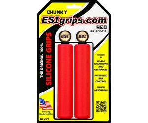 Empuñaduras De Manillar De Silicona ESI Chunky Mountain 130Mm ROJO Mtb Mtn Bike