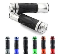 Empuñaduras de Motocicleta Agarraderas Puños Universales 22/24mm compatible con YBR 125, YBR 250, YBR Custom (X/Plata)