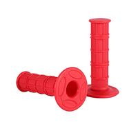 Empuñaduras de motocicleta de 7/8 pulgadas, empuñaduras de manillar suaves de silicona Keenso para motocicleta de 22 mm para bicicleta de tierra negra(rojo)