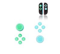 Empuñaduras de pulgar para Nintendo Switch 2, tapas de joystick para Switch2, cubierta de joystick analógica para controlador Joycon NS2 con adhesivo de botón, verde bosque dinámico azul