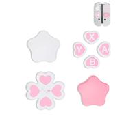 Empuñaduras de pulgar para Nintendo Switch 2, tapas de joystick para Switch2, funda analógica para mando Joycon NS2 con adhesivo de botón, corazón de estrella, rosa y blanco