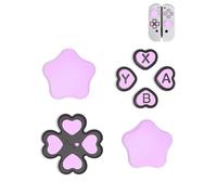 Empuñaduras de pulgar para Nintendo Switch 2, tapas de joystick para Switch2, funda analógica para mando Joycon NS2 con adhesivo de botón, corazón de estrella, morado y negro