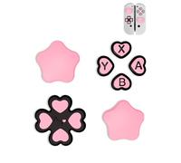 Empuñaduras de pulgar para Nintendo Switch 2, tapas de joystick para Switch2, funda analógica para mando Joycon NS2 con adhesivo de botón, corazón de estrella, rosa y negro