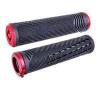 Empuñaduras MTB ODI Lock-On CF - Negro Perla Rojo/Rojo