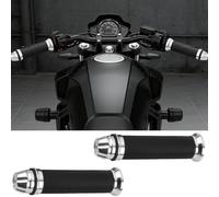 Empuñaduras para Motocicleta 22mm 7/8" para Kawasaki VN900 Classic Custom Lateral Soporte,Puños Antideslizantes de Goma,Amortiguación de Vibración e Impermeables,A/Silver