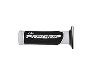 EMPuñaduras PROGRIP Handlebar 732, blanco/negro, 7/8 pulgadas, extremo abierto, negro-blanco