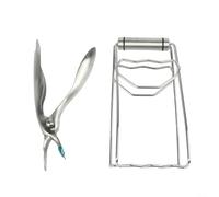 Empuñaduras resistentes al calor, paquete de 2 pinzas de cocina antideslizantes de acero inoxidable para microondas, horno, parrilla, freidora de aire, herramienta de elevación de platos, color