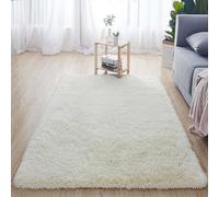 EMPVEX Alfombras de salón de color blanco crudo 60 x 120 cm alfombras mullidas para dormitorio infantil decoración súper suave moderna alfombra lanuda