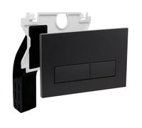 Empyreal Placa Actuador para Geberit Duofix Sigma/Delta/BASIC Negro Mate | Panel Frontal Reemplazo Para Cisterna de Inodoro Empotrada, Placa Repuesto Doble Descarga, Accesorio Completo Con Cisterna