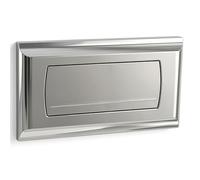Empyreal Placa de Descarga para Cisterna de WC, Repuesto con Set de Palancas de Descarga, Compatible con Geberit 200F, 115222111,340 x 185mm，1 Pieza(Cromo)