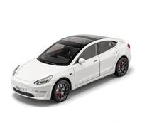 EMRGAZQD Réplica De Coche Vehículos De Motor 1:24 For Tesla Model3 Coche En Miniatura De Aleación Diecast Metal Vehículo Sonido Y Luz Regalo Coleccionables Coche Modelo a Escala(Silver)