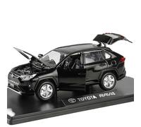 EMRGAZQD Réplica De Coche Vehículos De Motor 1/24 For Toyota RAV4 SUV Modelo Terminado A Escala Vehículos Todoterreno Fundidos A Presión con Sonido Y Luz Coche Modelo a Escala(Black)
