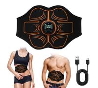 EMS - Aparato de entrenamiento eléctrico para abdominales, para estimulación muscular, 10 modos y 30 intensidades, recargable por USB, cinturón abdominal para hombres y mujeres