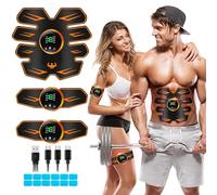 EMS Electroestimulador Muscular Abdominales, Abdominales Cinturón, Estimulación USB Recargable ABS Trainer para Abdomen/Brazo/Piernas/Cintura