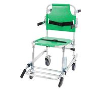 EMS Silla de escalera de aleación de aluminio con 4 ruedas universales, silla de ruedas plegable con asas ajustables, silla de evacuación plegable de emergencia (verde)