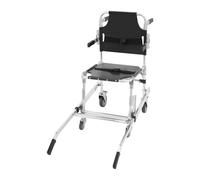 EMS Silla de escalera de aleación de aluminio con 4 ruedas universales, silla de ruedas plegable con asas ajustables, silla de evacuación plegable de emergencia (negro)