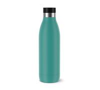 Emsa Bludrop Color N31110 Botella de agua | 0,7 litros | 100% hermética | Cierre Quick-Press | Ergonómico 360° de placer de beber | Caliente 12h 24h | Frío 24h | Acero inoxidable | Petróleo