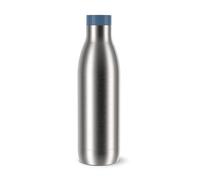 Emsa Bludrop Eco N3112700 - Botella de agua aislada, reutilizable, acero inoxidable reciclado, diseño ecológico, prensa rápida, 12 h de calor/24 h, 0,7 L, apta para lavavajillas, a prueba de fugas,