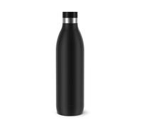 Emsa Bludrop N31120 - Botella aislante (1 litro, 100% hermética, cierre Quick-Press, disfrute ergonómico de 360°, 20 h, frío durante 40 horas, fácil limpieza, acero inoxidable, recubrimiento en polvo