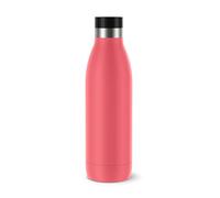 Emsa Bludrop Color N31123 Botella de agua | 0,7 litros | 100% hermética | Cierre Quick-Press | Ergonómico 360° de placer de beber | Caliente 12h 24h | Fresco 24h | Acero inoxidable | Coral, Rosa