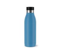 Emsa Botella Bludrop Basic N31103, 0,5 litros, 100 % hermética, cierre Quick-Press, placer de beber 360°, calor 12 h frío 24 h, apto para lavavajillas, acero inoxidable, color azul