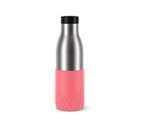 Emsa Botella Bludrop Sleeve N31108, 0,5 litros, 100 % hermética, cierre Quick-Press, placer de beber 360°, calor 12 h frío 24 h, apto para lavavajillas, acero inoxidable, color coral